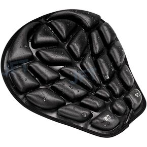 JFT Motorcycle Air Cushion Seat Pad, Pressure Relief Ride Motorcycle Air Cushion Large for Cruiser Touring Saddles (Black)
