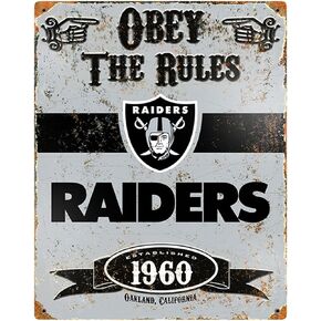 Party Animal NFL Las Vegas Raiders Embossed Metal Sign