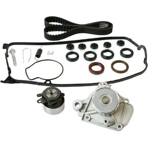 VLIGO Engine Timing Belt Kit with Water Pump TCK312 TBK312 TB312K1 Compatible with 2001-2005 1.7L 1668cc 1700cc Honda Civic DX,EX, HX, GX Models