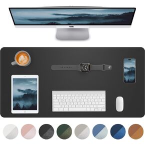 Large Desk pad mat,Mouse Pad,Office Desk Mat, Non-Slip PU Leather Desk Blotter,Large Desk pad,Waterproof Keyboard mat for Office/Home/Decor (Black,48" x 17")
