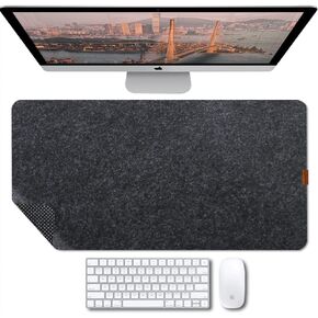 Bright Stone Felt Desk Mat,Non-Slip Mouse Pad,27.5"x11.8" Office Supplies Desk Protector, Desk Accessories for Home and Office (Light Gray)