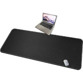 CENNBIE Reversible Leather Mouse pad, 35.5" x 15.7"Extended Leather Desk Pad, Desk Mat, Large Office Writing Desk Computer Leather Mouse pad,Waterproof (Brown)