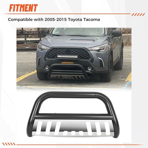 ECOTRIC Bull Bar متوافق مع 2005-2015 Toyota Tacoma 3 "أنبوب من الفولاذ المقاوم للصدأ أسود المصد الأمامي فرشاة دفع مصبغة الحرس in Kuwait