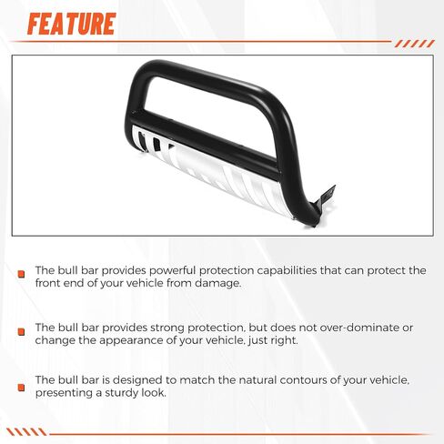 ECOTRIC Bull Bar متوافق مع 2005-2015 Toyota Tacoma 3 "أنبوب من الفولاذ المقاوم للصدأ أسود المصد الأمامي فرشاة دفع مصبغة الحرس in Kuwait