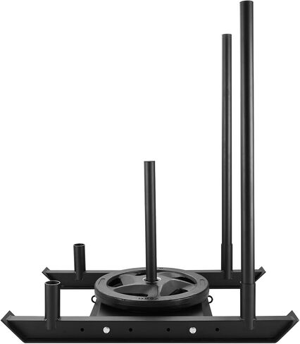 Weight Training Sled, Pull Push Power Sled, Fitness Strength Resistance Training, Steel Workout Equipment for Athletic Exercise & Speed Improvement, Suitable for 2" Weight Plate, Black in Saudi Arabia