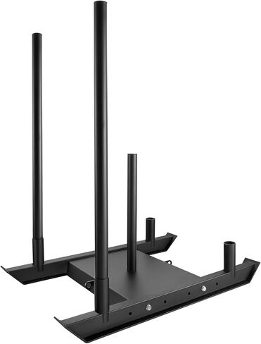 Weight Training Sled, Pull Push Power Sled, Fitness Strength Resistance Training, Steel Workout Equipment for Athletic Exercise & Speed Improvement, Suitable for 2" Weight Plate, Black in Saudi Arabia