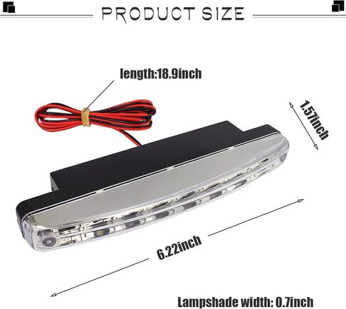 Crynod 2 PCS Automotive Daytime Running Lights, ABS 8LED Constant Current Control Center Grid Spotlights, Cars High-brightness High-power Lamps, Compatible with Most Models (White) in Saudi Arabia