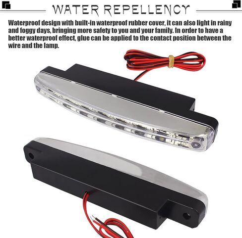 Crynod 2 PCS Automotive Daytime Running Lights, ABS 8LED Constant Current Control Center Grid Spotlights, Cars High-brightness High-power Lamps, Compatible with Most Models (White) in Saudi Arabia