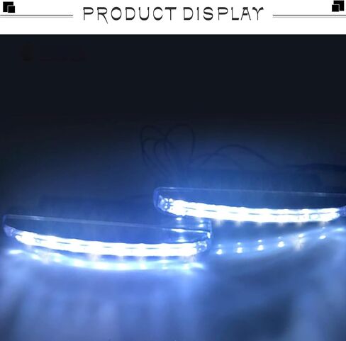 Crynod 2 PCS Automotive Daytime Running Lights, ABS 8LED Constant Current Control Center Grid Spotlights, Cars High-brightness High-power Lamps, Compatible with Most Models (White) in Saudi Arabia