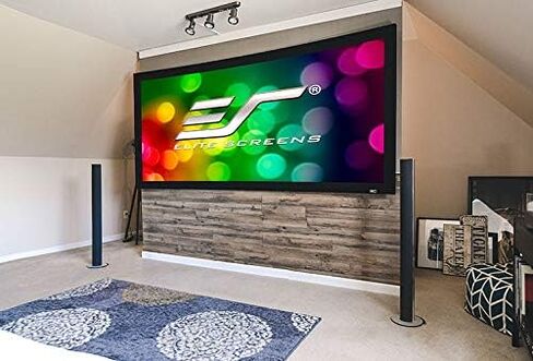 Elite Screens Lunette Series، 96 بوصة قطري 2.35:1، شاشة عرض بإطار ثابت للمسرح المنزلي المنحني، CURVE235-96W، Cinewhite in Saudi Arabia