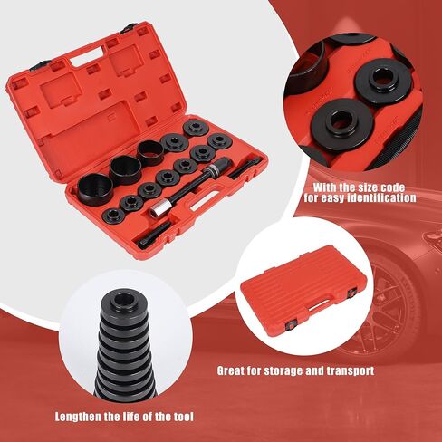 مجموعة أدوات سحب محامل الدفع الأمامي العالمية 19 قطعة من Richeer - تركيب وإزالة مجموعة الأدوات الميكانيكية للسيارات in Kuwait