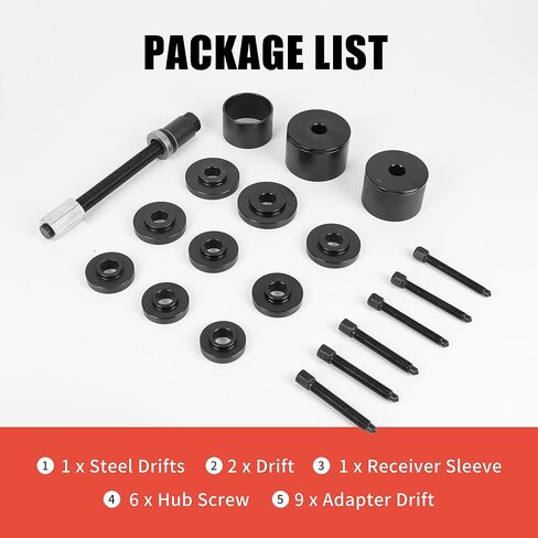 مجموعة أدوات سحب محامل الدفع الأمامي العالمية 19 قطعة من Richeer - تركيب وإزالة مجموعة الأدوات الميكانيكية للسيارات in Kuwait