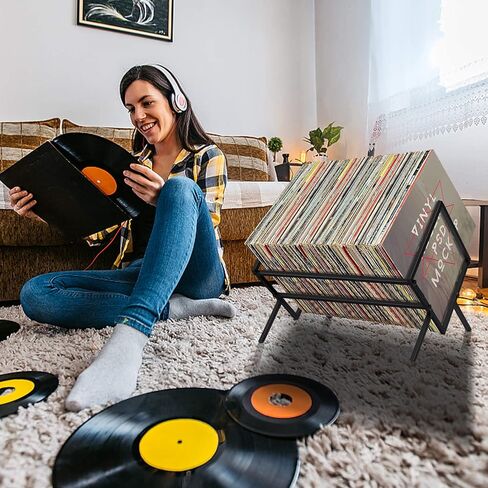 تخزين سجل الفينيل FFQ، حامل سجل، حامل سجل للألبومات 80 Lps in Kuwait