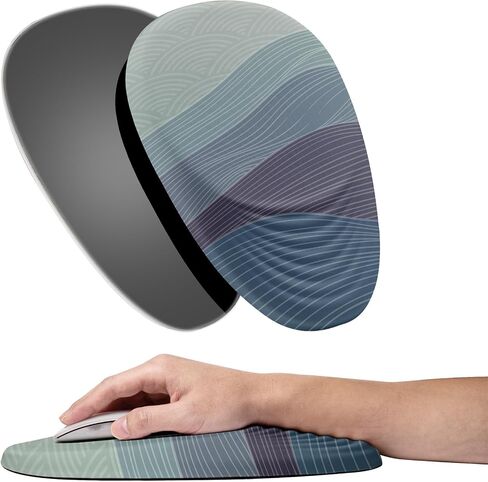 Mouse pad, Ergonomic Mouse Pad with Memory Foam Wrist Rest Support and Lycra Cloth,Stepped-Wedge Design Gamepad Mat Rubber Base for Laptop Computer（Map） in Saudi Arabia