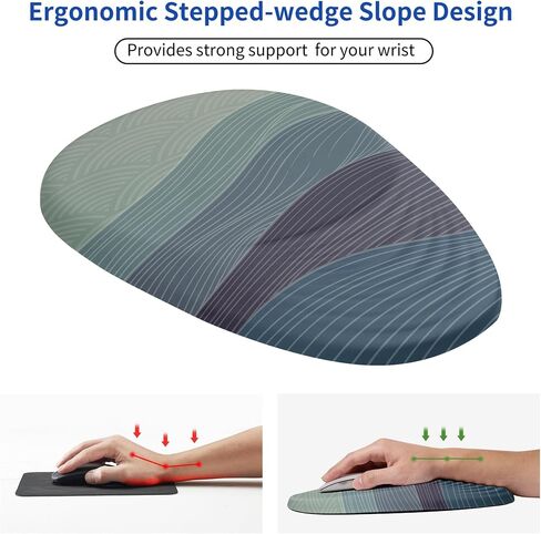 Mouse pad, Ergonomic Mouse Pad with Memory Foam Wrist Rest Support and Lycra Cloth,Stepped-Wedge Design Gamepad Mat Rubber Base for Laptop Computer（Map） in Saudi Arabia
