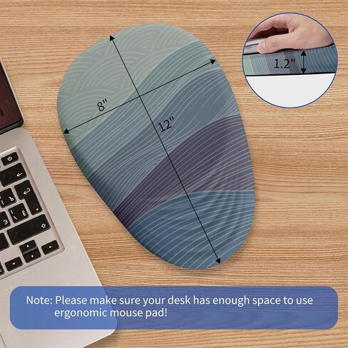 Mouse pad, Ergonomic Mouse Pad with Memory Foam Wrist Rest Support and Lycra Cloth,Stepped-Wedge Design Gamepad Mat Rubber Base for Laptop Computer（Map） in Saudi Arabia