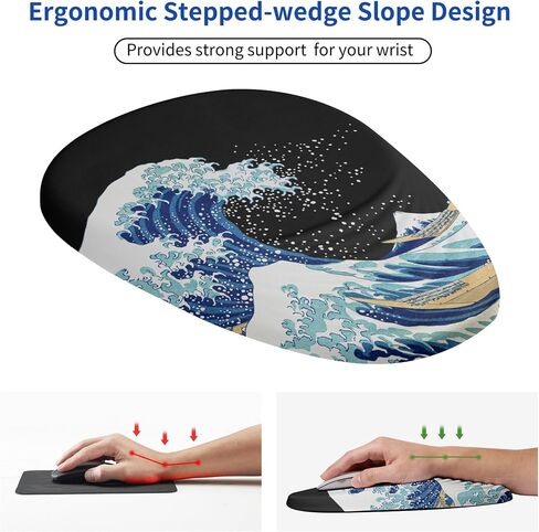 Mouse pad, Ergonomic Mouse Pad with Memory Foam Wrist Rest Support and Lycra Cloth,Stepped-Wedge Design Gamepad Mat Rubber Base for Laptop Computer（Map） in Saudi Arabia