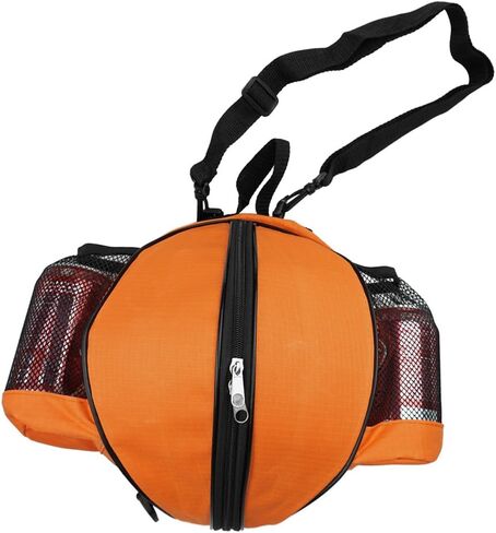 Size 7 (29.5") Basketball Bag Soccer Ball Football Volleyball Softball Sports Ball Bag Holder Carrier+Adjustable Shoulder Strap 2 Side Mesh Pockets f/Water Bottle Towel Sports Shoes in Saudi Arabia
