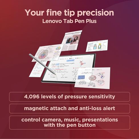 Lenovo Tab P12-2023 - تابلت موسع بشاشة تعمل باللمس - شاشة 12.7 بوصة 3K - كاميرا 13 ميجابكسل - ذاكرة 8 جيجابايت - تخزين UFS 128 جيجابايت - Android 13 - Dolby Atmos - مكبرات صوت JBL رباعية - قلم متضمن in Saudi Arabia