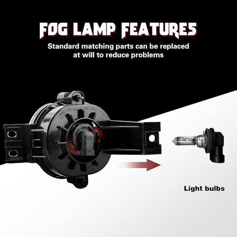 قوة ملحوظة RP، ضوء ضباب لـ 2002-2008 Ram 1500/03-09 Ram 2500/03-10 Ram 3500، 2004 Durango الجيل الثاني، 05-06 Durango Pickup Truck 9006 12V 51W مع عدسة شفافة زوج إطار أسود FL7109 in Kuwait