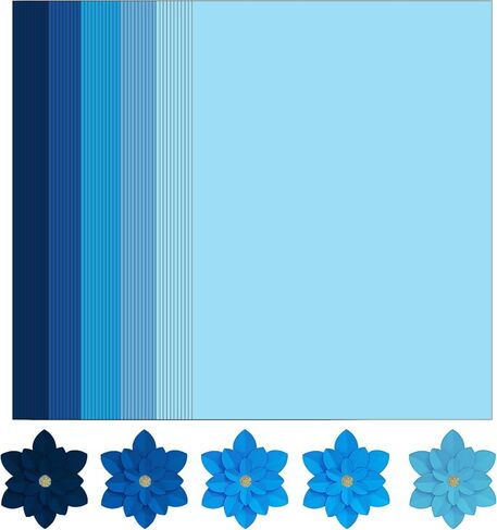Blues Cardstock 8.5 x 11 Craft Paper Cover Stock Stash Pack- Blue Tones Assorted Colored Scrapbook Paper 80lb Card Stock for Construction Crafts, Embossing, Quilling, Cardmaking-30 Sheets in Saudi Arabia