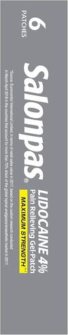 رقعة جل سالونباس ليدوكائين 4% لتخفيف الألم بأقصى قوة 6 قيراط (عبوة من قطعتين) in Kuwait
