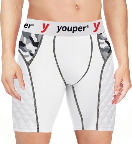Youper Youth Elite Padded Sliding Shorts with Cup Pocket, Boys Compression Slider Shorts for Baseball & Football in Saudi Arabia