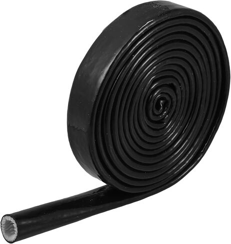 X AUTOHAUX 5/8" ID x 10FT Heat Shielded Fire Sleeve Silicone Coated Fiberglass Tape for Automotive Hose Lines Wires Electrical Wiring Black in Kuwait