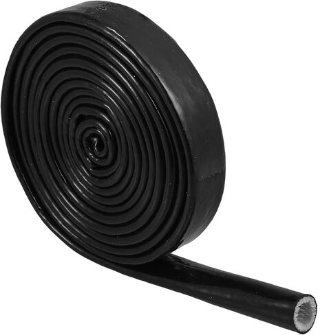 X AUTOHAUX 5/8" ID x 10FT Heat Shielded Fire Sleeve Silicone Coated Fiberglass Tape for Automotive Hose Lines Wires Electrical Wiring Black in Kuwait