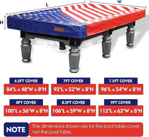 K-Musculo Pool Table Cover, Heavy Leatherette Pool Table Accessories, Waterproof Indoor/Outdoor Billiards Table for Protecting Felt, Scratch-Resistant Pool Table Cover 8 Feet in Kuwait