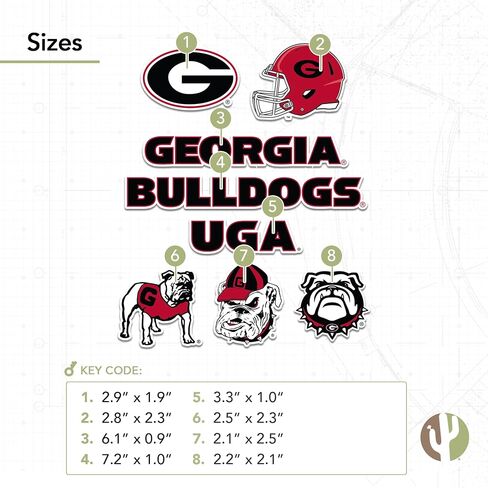 ملصق جامعة جورجيا بلدغ UGA Dawgs ملصقات شارات الفينيل زجاجة مياه للكمبيوتر المحمول سجل قصاصات السيارة T2 (النوع 2) in Saudi Arabia