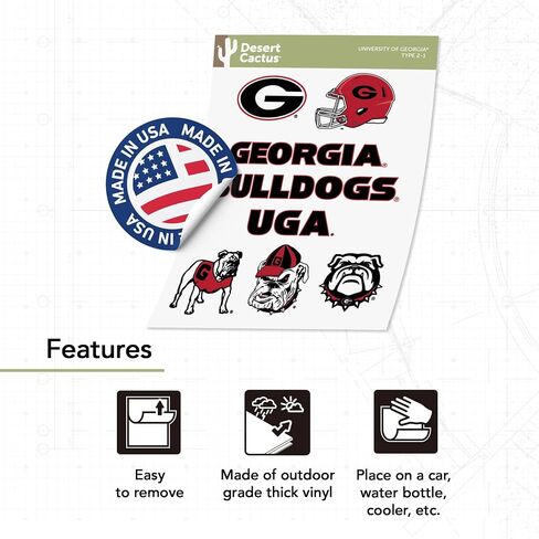 ملصق جامعة جورجيا بلدغ UGA Dawgs ملصقات شارات الفينيل زجاجة مياه للكمبيوتر المحمول سجل قصاصات السيارة T2 (النوع 2) in Saudi Arabia