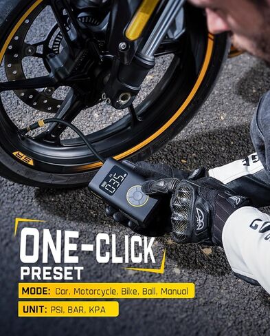 Fanttik X9 Pro Portable Tire Inflator for Motorcycle, 27s Fast Inflate Electric Bike Pump with Digital Tire Pressure Gauge, 150PSI Air Compressor for Electric Bikes, Compact Car, Ball in Kuwait