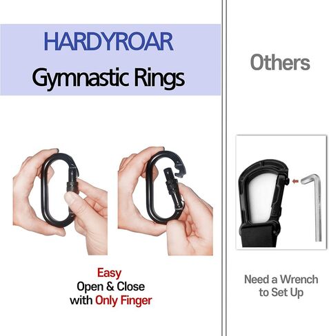 حلقات الجمباز الخشبية - معدات صالة الألعاب الرياضية لتمارين كروس فيت، وتدريب الجسم، والتمرين والتمرين - حلقات تسلق سهلة التركيب، وأشرطة أرقام قابلة للتعديل، وحلقات شريطية غير قابلة للانزلاق in Kuwait