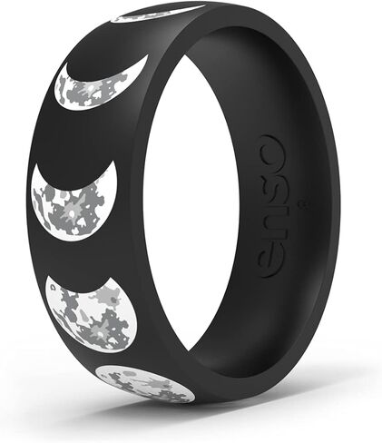 Enso Rings خاتم سيليكون مطبوع مساحة - تصميم مريح ومرن - مراحل - مقاس 7 in Saudi Arabia