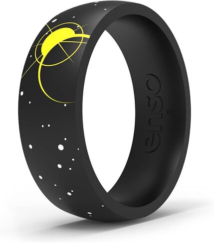 Enso Rings خاتم سيليكون مطبوع مساحة - تصميم مريح ومرن - مراحل - مقاس 7 in Saudi Arabia