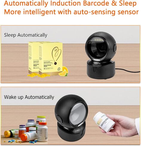 NetumScan Automatic Omnidirectional Desktop Barcode Scanner, Hands-Free USB Wired QR Barcode Reader, 1D 2D Bar Code Image Sensing for Warehouse, Supermarket, Retail Store, Bookstore Pos System in Saudi Arabia