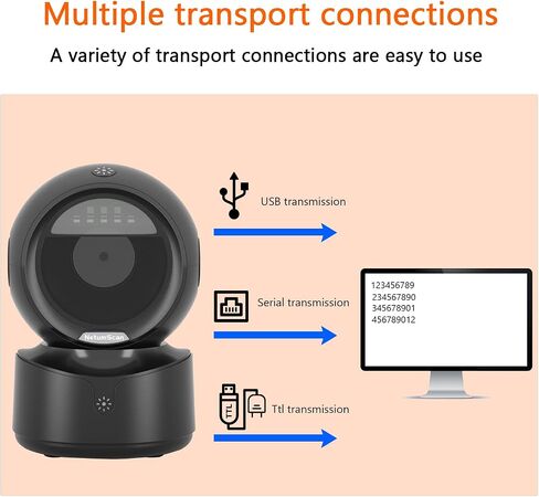NetumScan Automatic Omnidirectional Desktop Barcode Scanner, Hands-Free USB Wired QR Barcode Reader, 1D 2D Bar Code Image Sensing for Warehouse, Supermarket, Retail Store, Bookstore Pos System in Saudi Arabia