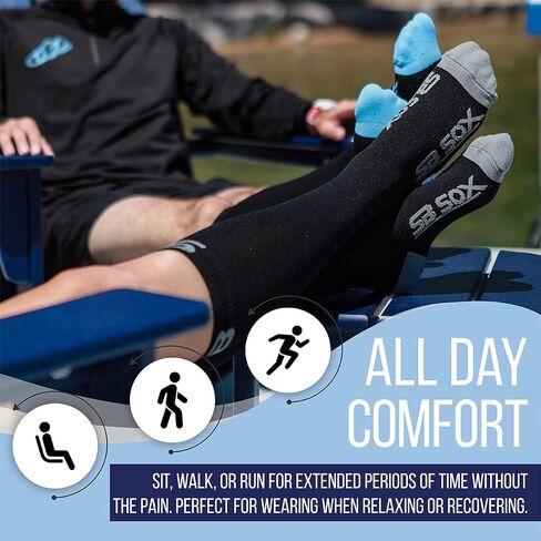 2 Pairs Medium Compression Socks (Black/Gray + Solid Black) in Saudi Arabia