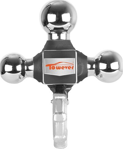 كرة وصلة المقطورة 84012 من Towever مع خطاف سحب تكتيكي، وصلة ربط ثلاثية تناسب جهاز استقبال وصلة 2 بوصة، آمنة مع مزلاج ذاتي القفل، كرة كروم، سعة خطاف ربط الشاحنة تصل إلى 10000 رطل in Kuwait