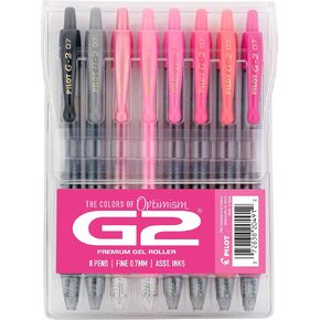 Pilot, G2 Premium Gel Roller Pens, New Mean Girls Movie-Inspired 8 Pack Pouch, Fine Point 0.7 mm, Assorted