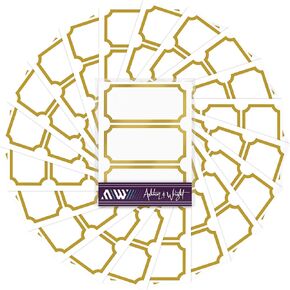 Ashton and Wright - Gold Border Stickers - 60 Easy Peel Jam Jar Labels - 75 x 35mm