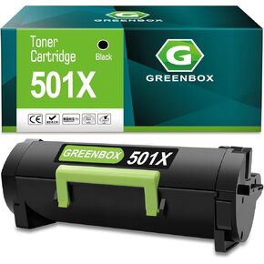 GREENBOX Remanufactured 501X Extra High Yield 10,000 Pages Toner Cartridge Replacement for Lexmark 501X 50F1X00 Use for MS410, MS510, MS610 Series Printer (Black, 1-Pack)