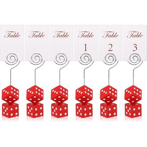 6 Pcs Dice Table Number Dice Place Card Holders Casino Game Kit Includes Table Number Cards Casino Place Card Holders Party Supplies Casino Wedding Decoration