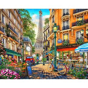 Majestic Value Brand 1000 Piece Jigsaw Puzzle of a Beautiful Street Scene of Paris in The Afternoon