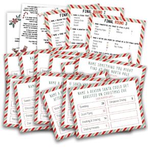 Christmas Friendly Feud Quiz, Baby Shower Game Night, Christmas Party Game, Family Activity, Feud Trivia Quiz, Holiday Games for Adults Coworkers Groups Christmas Party Supplies-002