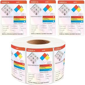 250pcs Holographic HMIS OSHA Hazardous Chemical Safety Data Stickers 4 x 3 Inches SDS Chemical Safety Identifying Label MSDS Stickers with GHS Pictograms Decals for HMIS & Hazard Compliant Secondary