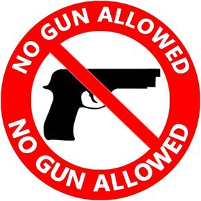 No Guns Allowed Sign Decal Vinyl Sticker,8 Inch Waterproof Warning Sign,6 Pcs Per Pack