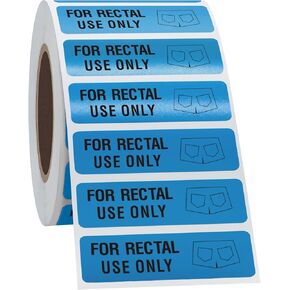 Shorts Stickers Bright Labels Fluorescent Paper for Rectal Use Only, 500 Stickers, 38x10 mm, Red