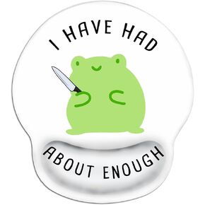 Cute Mouse Pad Wrist Support, Funny Frog Ergonomic Mouse Pad with Wrist Rest Cool Anime Computer Mouse Pads for Desk Non-Slip Rubber Base Mousepad